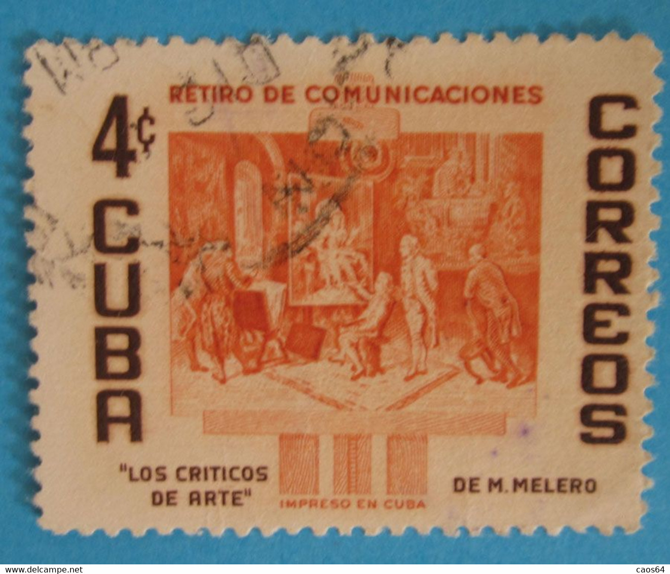 1957 CUBA Arte Dipinti "The Art Critic", By Miguel Melero - 4 C Usato - Used Stamps