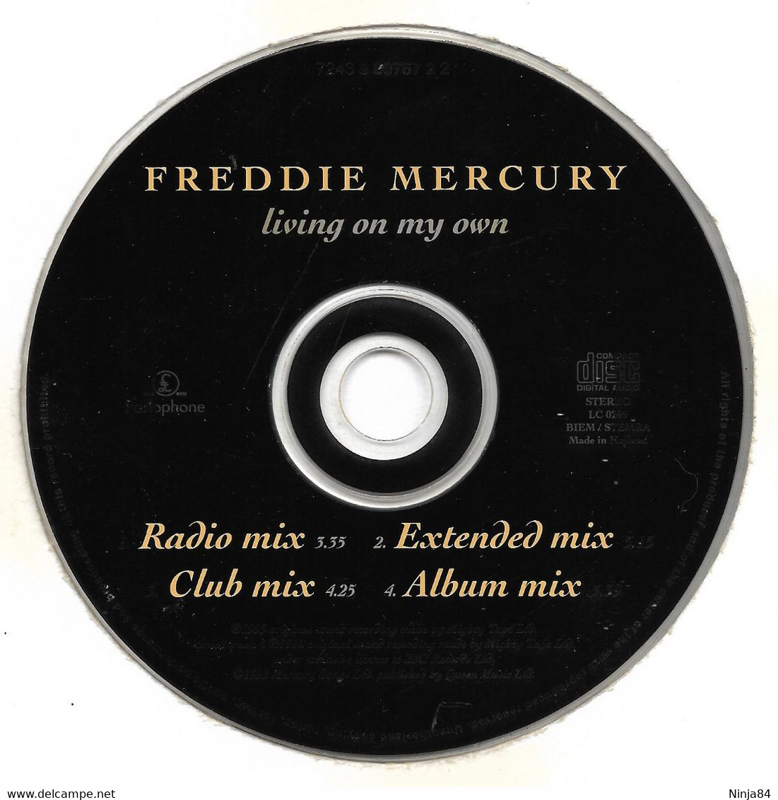 CDM  Freddie Mercury  " Living On My Own "  Europe - Hard Rock En Metal