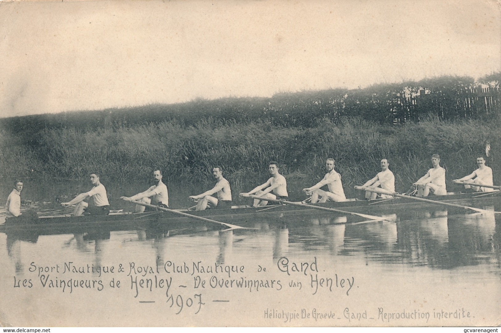 SPORT NAUTIQUE & ROYAL CLUB NAUTIQUE DE GAND - LES VAINQUERS DE HENLEY - 1907 - Aviron