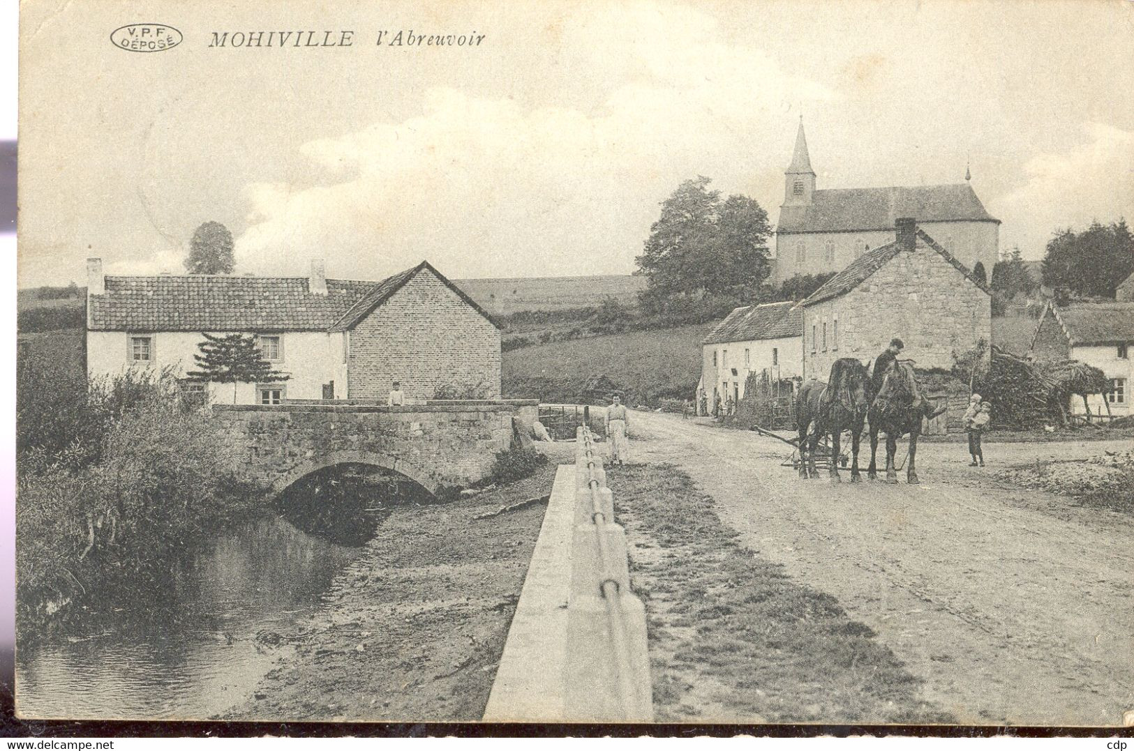 Cpa Mohiville   Attelage  1912 - Hamois