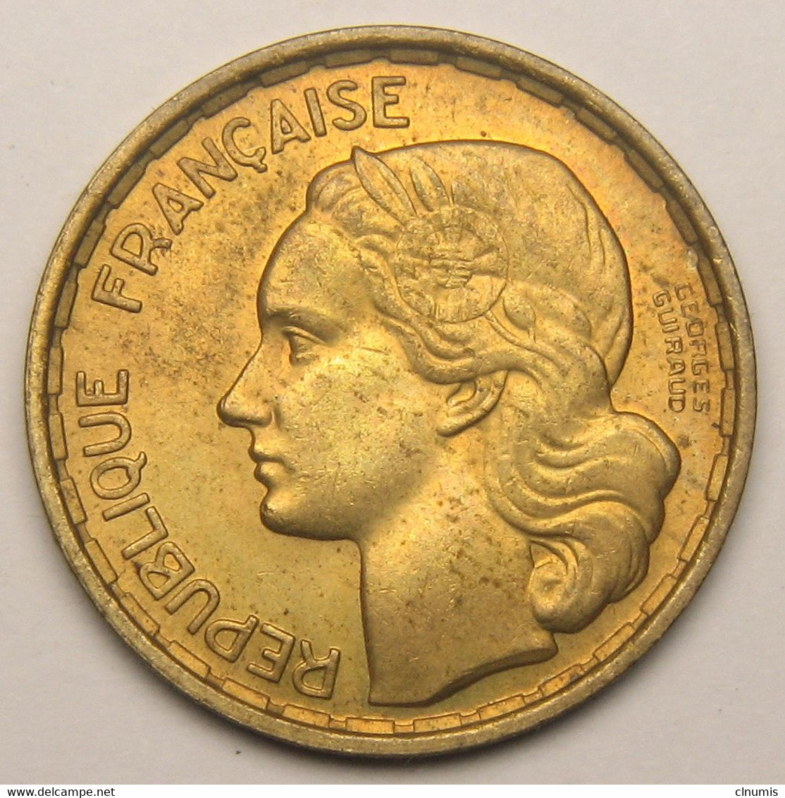 20 Francs Georges Guiraud, 3 Faucilles, 1950 B (Beaumont-le-Roger), Bronze-aluminium - IV° République - 20 Francs