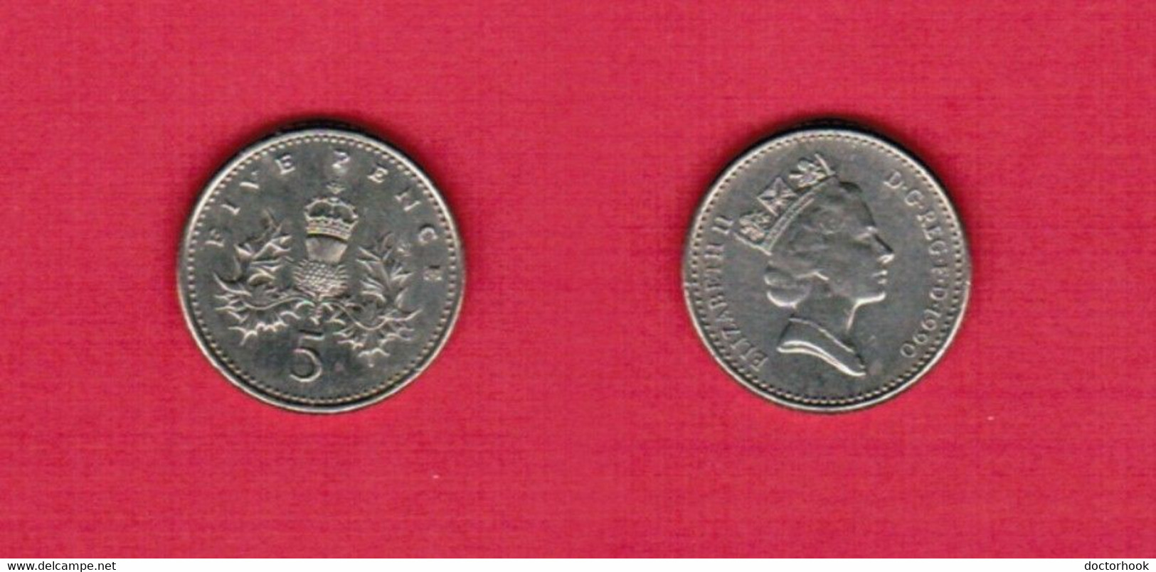 GREAT BRITAIN  5 PENCE 1990 (KM # 937b) #6718 - 5 Pence & 5 New Pence