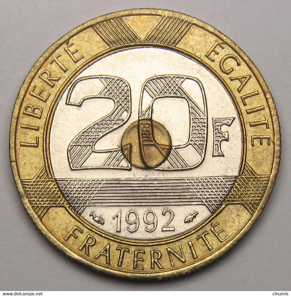 20 Francs Mont Saint-Michel, 5 Cannelures, V Fermé, 1992, Frappe Monnaie, Bronze-aluminium Nickel - V° République - 20 Francs