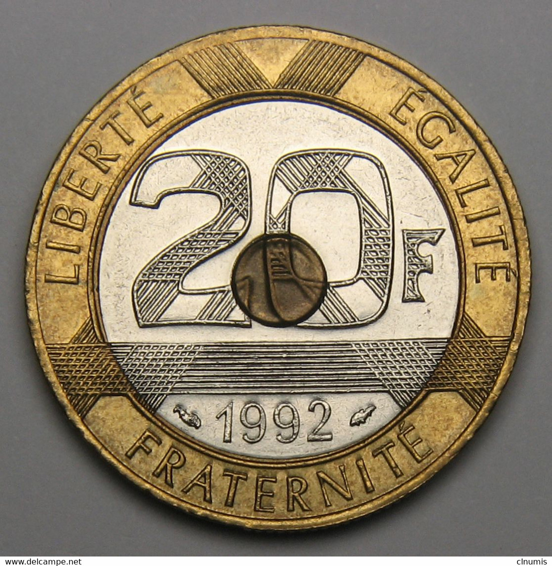 20 Francs Mont Saint-Michel, 5 Cannelures, V Fermé, 1992, Frappe Monnaie, Bronze-aluminium Nickel - V° République - 20 Francs