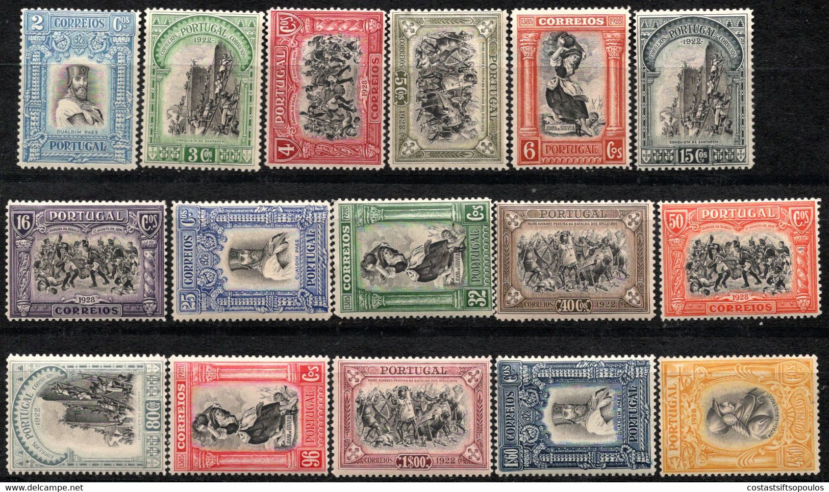 907.PORTUGAL 1928 3rd.INDEPENDENCE SC.437-452 Y.T. 491-506 MNH 4,5 ESC.GUM BLEMISHES - Neufs