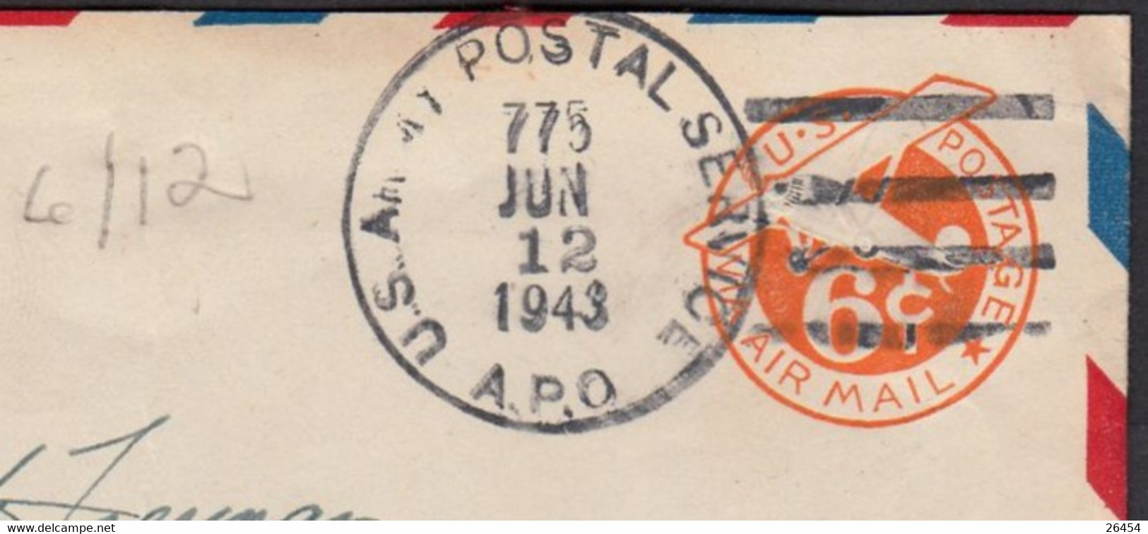 U.S.A. Militaria Lot De 3 Enveloppes Sur Entier 6c Année 1943  Du Lt.Col Cleon .E.FREEMAN N.Y. Pour ST LOUIS  Missouri - 1941-60