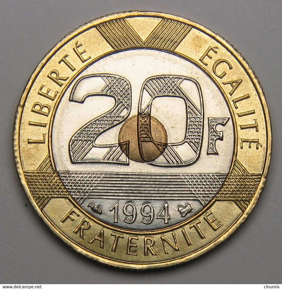 RARE, D'un COFFRET BU ! 20 Francs Mont Saint-Michel, 1994, Différent Abeille, Bronze-aluminium Nickel - V° République - 20 Francs