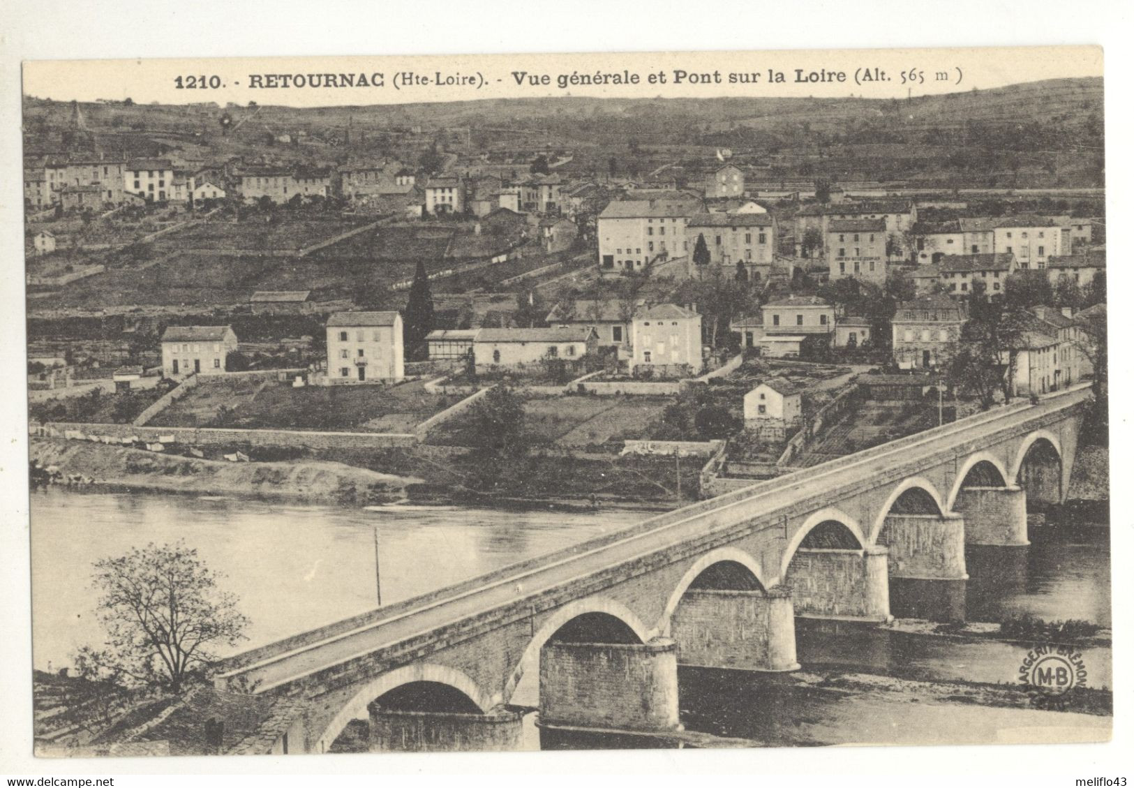 43/CPA - Retournac - Vue Générale Et Pont Sur La Loire - Retournac