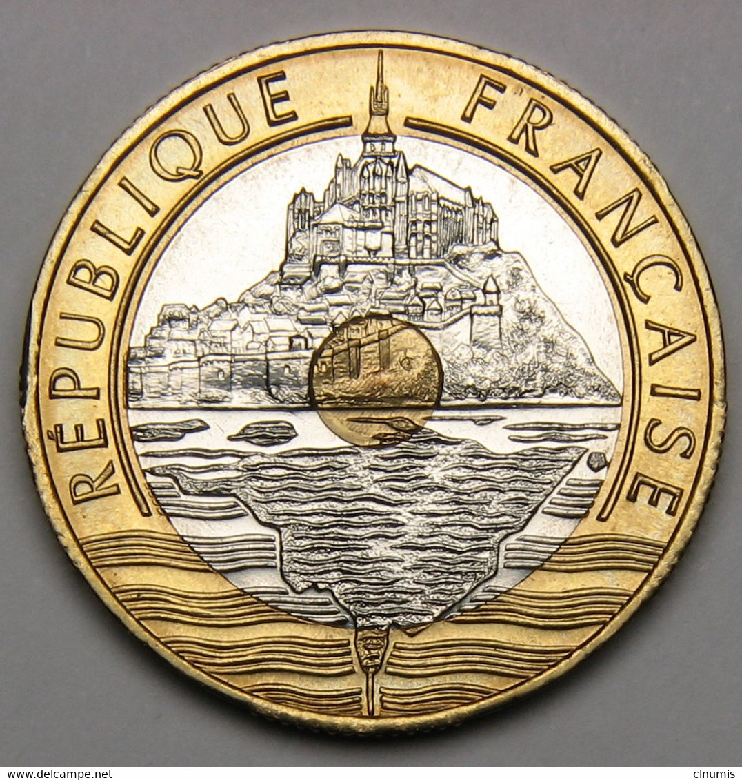 RARE, ISSUE D'un Coffret BU ! 20 Francs Mont Saint-Michel, 1999, Bronze-aluminium Nickel - V° République - 20 Francs