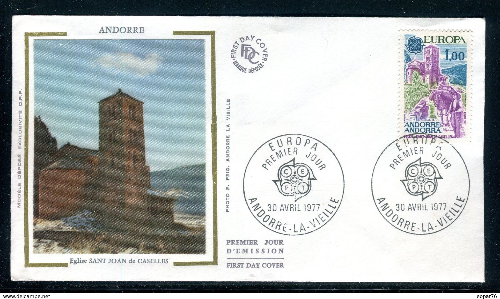 Andorre - Enveloppe FDC En 1977 - Eglise Sant Joan De Caselles  -  F 153 - FDC