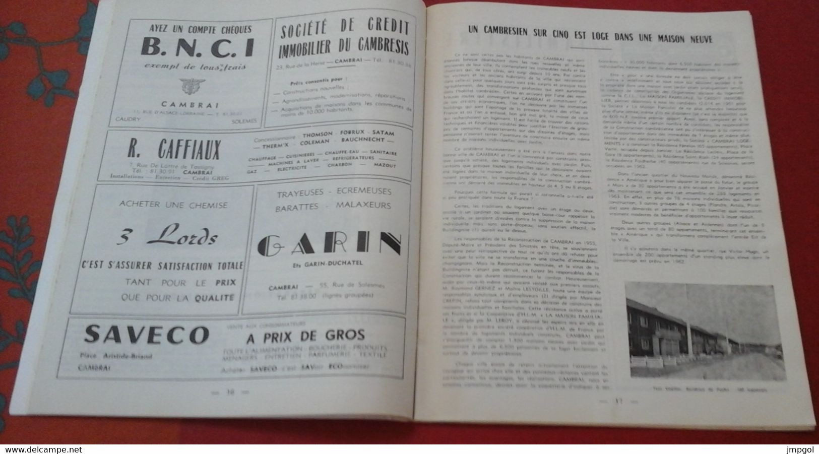 Ville De Cambrai Moniteur Bulletin Municipal 1962 Résidence Du Parc Cité Hospitalière Cambrai Hockey Club Les Neptunes - Tourism & Regions