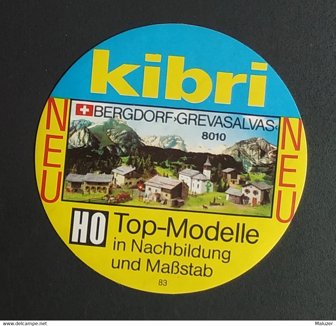 AUTOCOLLANT STICKER - KIBRI - MAQUETTE MODÉLISME FERROVIAIRE TRAIN CHEMIN DE FER - SUISSE BERGDOF GREVASALVAS - Aufkleber