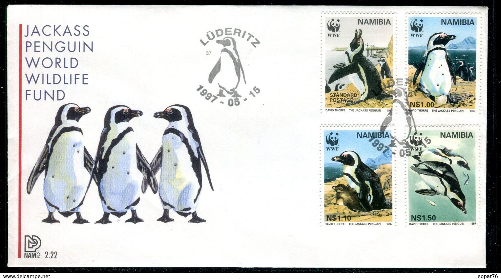 Namibie - Enveloppe FDC WWF En 1997 - Pingouins -  F 168 - Namibie (1990- ...)