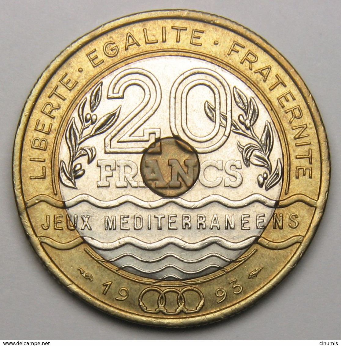 20 Francs Jeux Méditerranéens, 1993, Bronze-aluminium Nickel - V° République - 20 Francs