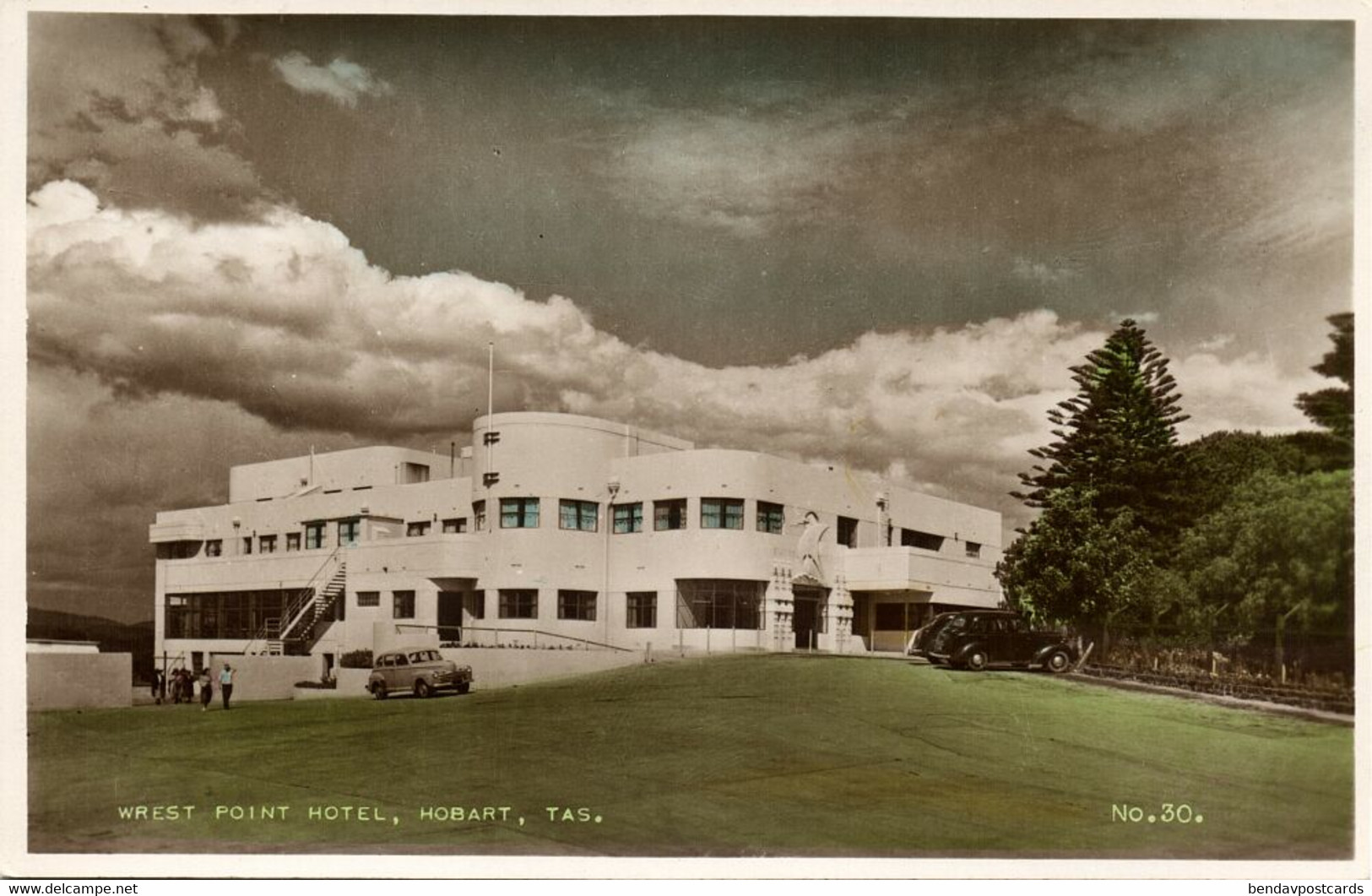 Australia, TAS, HOBART, Wrest Point Hotel (1950s) Valentine's RPPC Postcard - Hobart