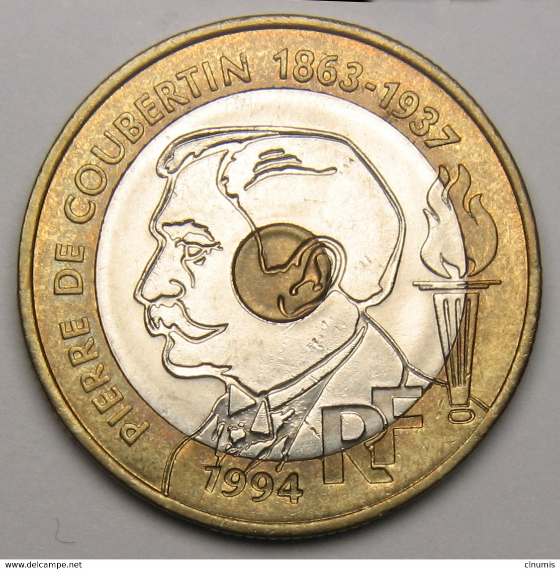 20 Francs Pierre De Coubertin, 1994, Bronze-aluminium Nickel - V° République - 20 Francs