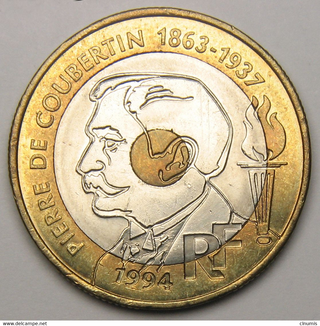 20 Francs Pierre De Coubertin, 1994, Bronze-aluminium Nickel - V° République - 20 Francs