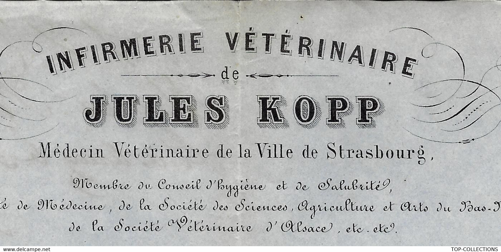 1875 INFIRMERIE JULES KOPP à Strasbourg Bas Rhin  ENTETE Pour Muller Houblons Strasbourg VOIR SCANS+HISTORIQUE - 1800 – 1899