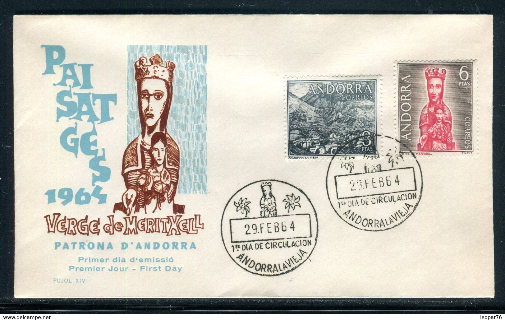 Andorre - Enveloppe FDC En 1964 -  F 187 - Brieven En Documenten
