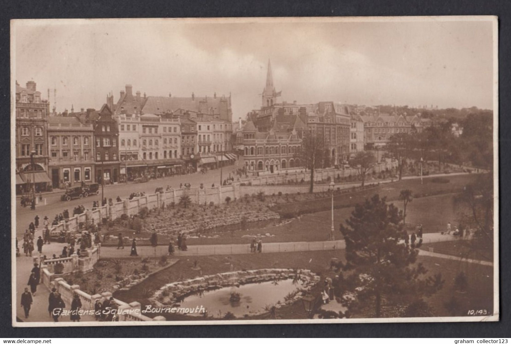 Vintage Postcard Postale Carte Postkarte The Gardens And Square Bournemouth Posted In 1925 KGV Stamp - Bournemouth (bis 1972)