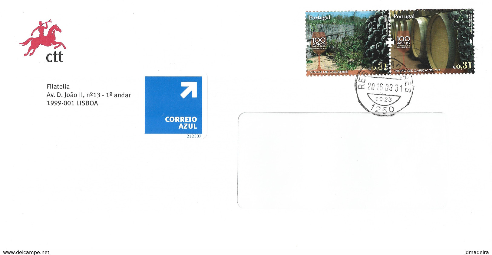 Portugal Cover With Wine Stamps - Briefe U. Dokumente