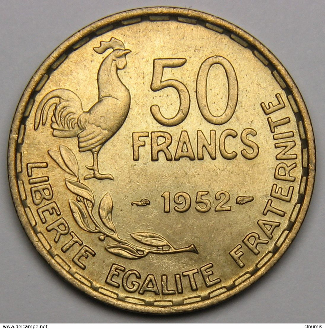 RARE En SPL+ ! 50 Francs Guiraud, 1952, Bronze-aluminium - IV° République - 50 Francs