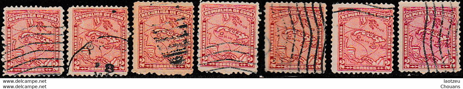 Cuba 1914. ~  YT 167 (par 9) - 2 C. Carte De Cuba - Used Stamps