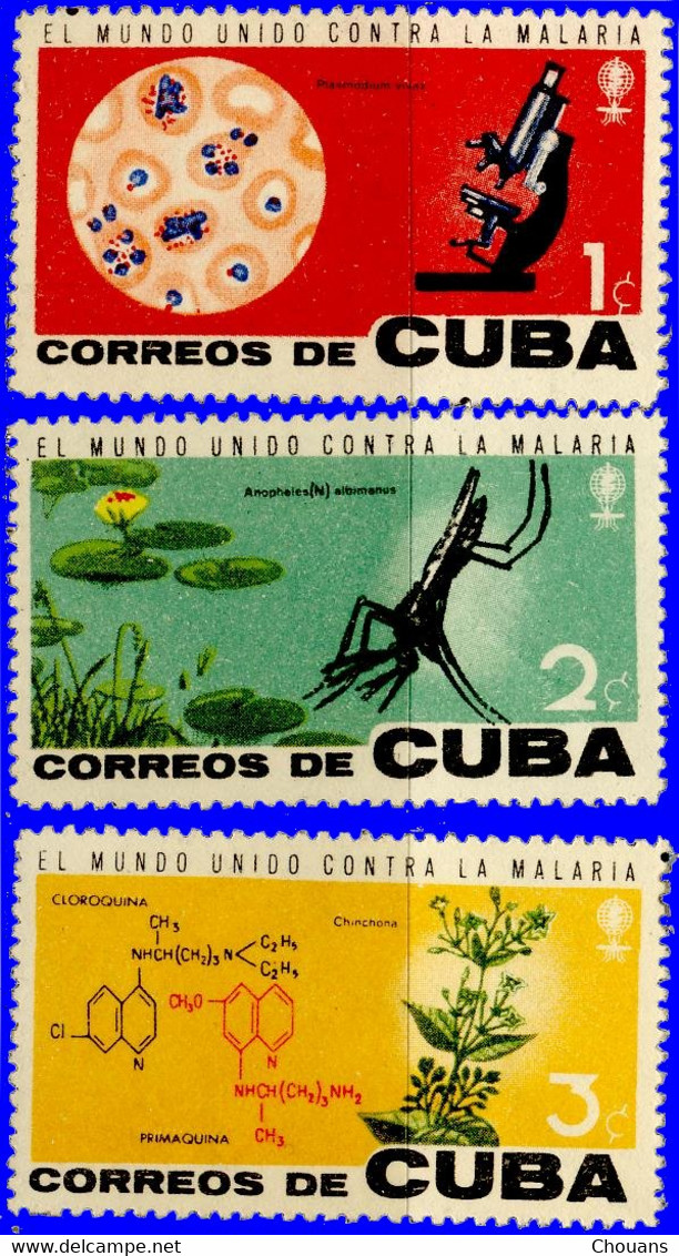 Cuba 1957. ~ YT 639 à 41* - Lutte Contre Malaria - Unused Stamps
