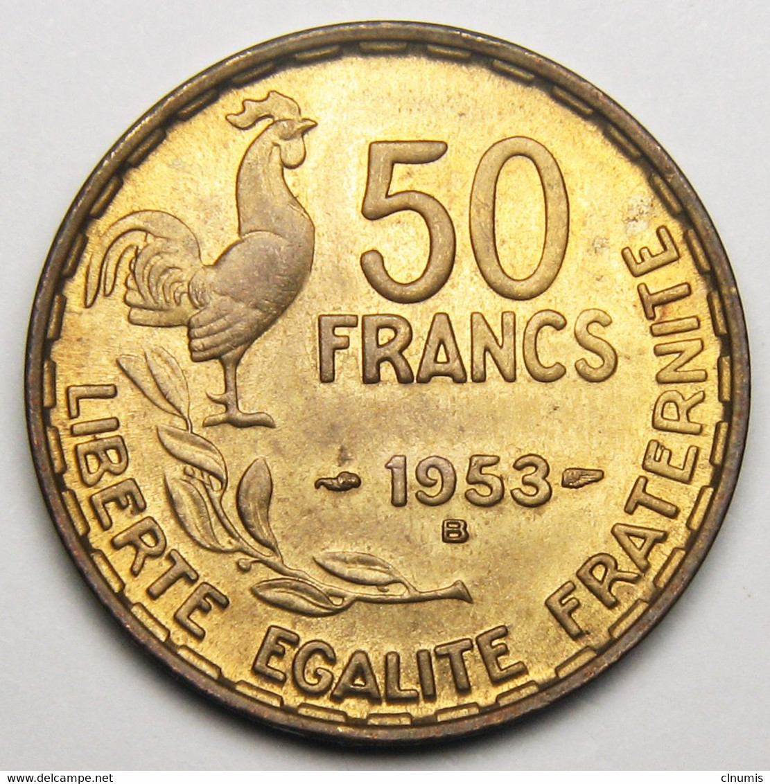 ASSEZ RARE ! 50 Francs Guiraud, 1953 B (Beaumont-le-Roger), Bronze-aluminium - IV° République - 50 Francs