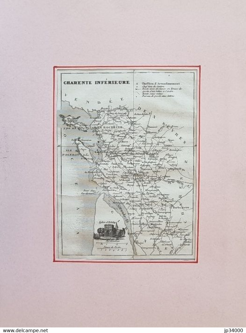 CARTE GEOGRAPHIQUE ANCIENNE: Département LA CHARENTE INFERIEURE 1830 Authentique - Cartes Géographiques