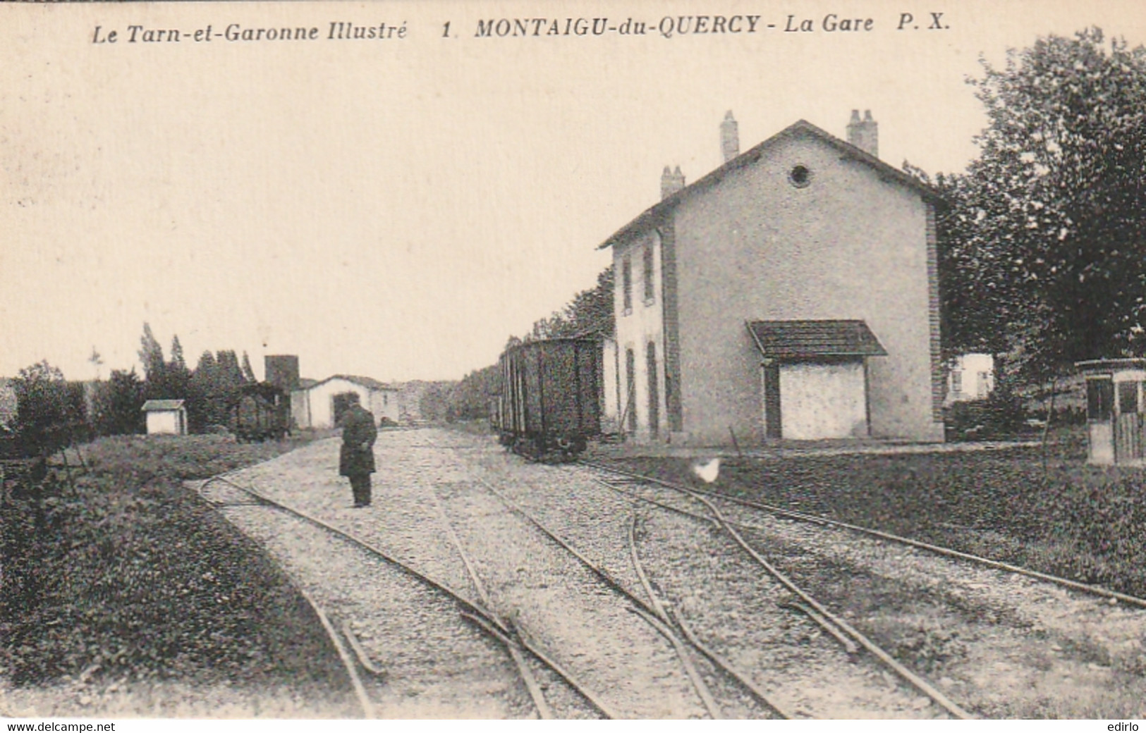 ***  82  ***  MONTAIGU DE QUERCY   La Gare Ligne Valence D'Agen  Timbrée  TTB - Montaigu De Quercy