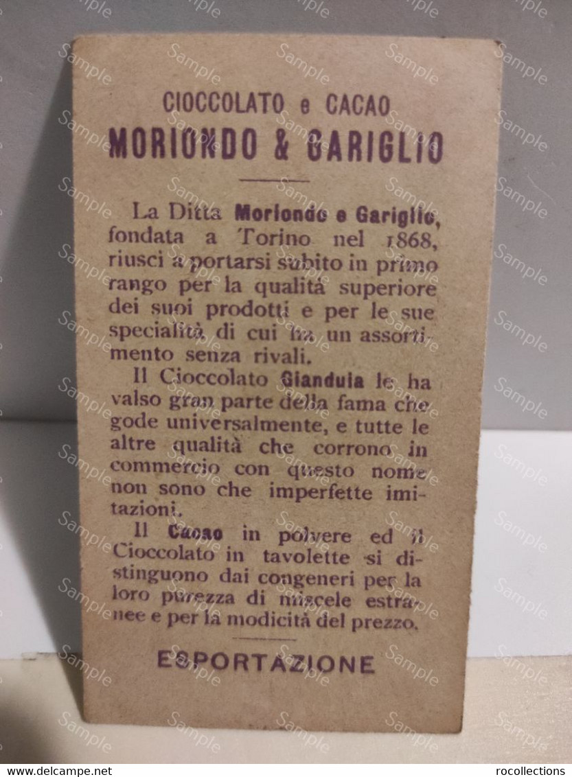 Italia Advertising Figurina Card Pubblicitario MORIONDO & GARIGLIO  Cioccolato E Cacao Gianduja TORINO - Chocolat