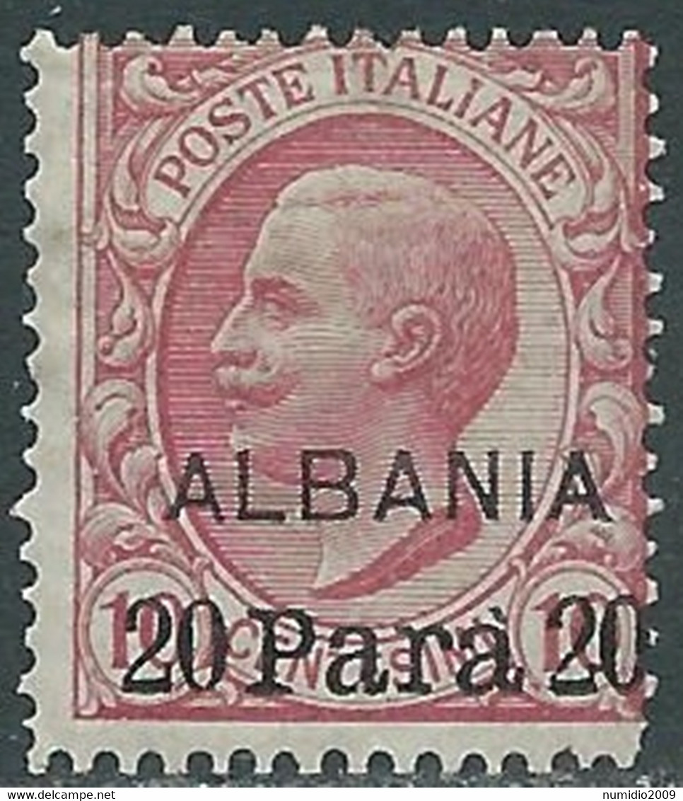 1907 LEVANTE ALBANIA EFFIGIE 20 PA SU 10 CENT MNH ** - RF26 - Albanië