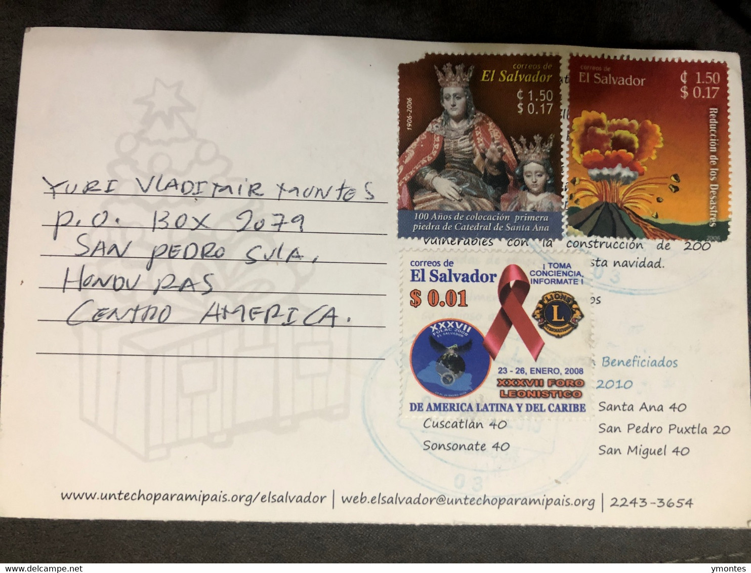 Postcard Christmas 2010 ( Volcano Stamps) - El Salvador