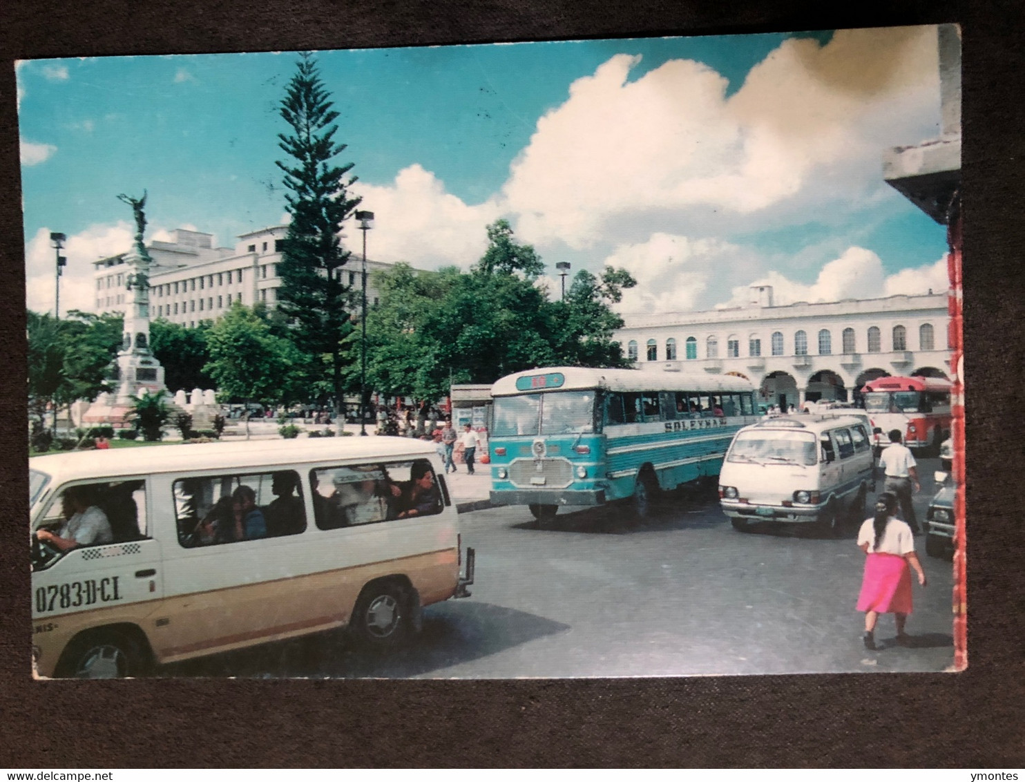 Postcard Libertad Park In San Salvador  2012( Santa Ana Church Stamp) - El Salvador