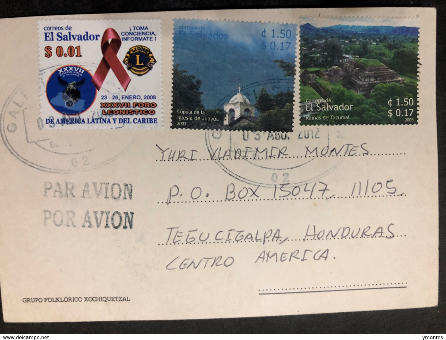 Postcard Folklore 2012 ( Juayua Church And Tazumal Ruins Stamps) - El Salvador