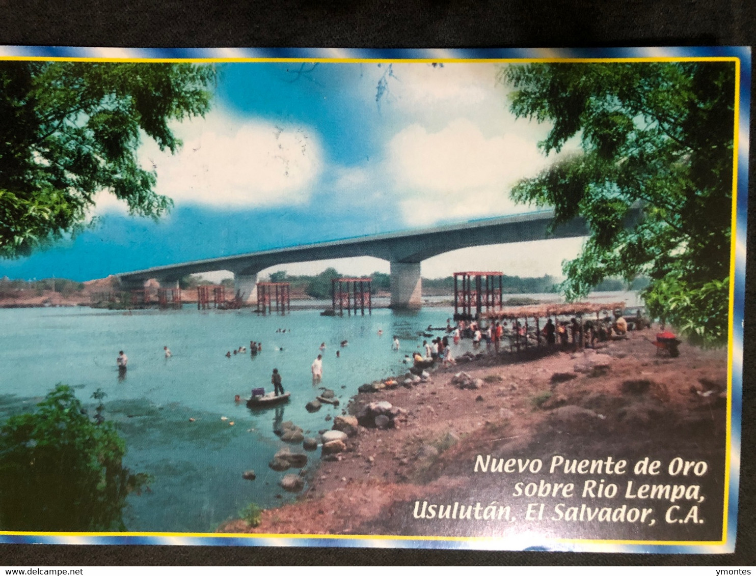 Postcard Nuevo Puente De Oro On Lempa River ( Tazumal Ruins Stamps) - El Salvador