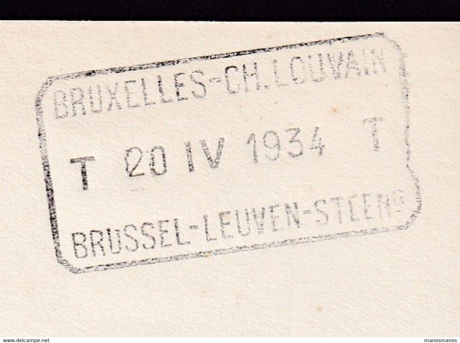 996/36 - Télégramme De Luxe + Son Enveloppe - Au Verso Cachet Télégraphique BRUXELLES - CH.LOUVAIN 1934 - Telegrammen