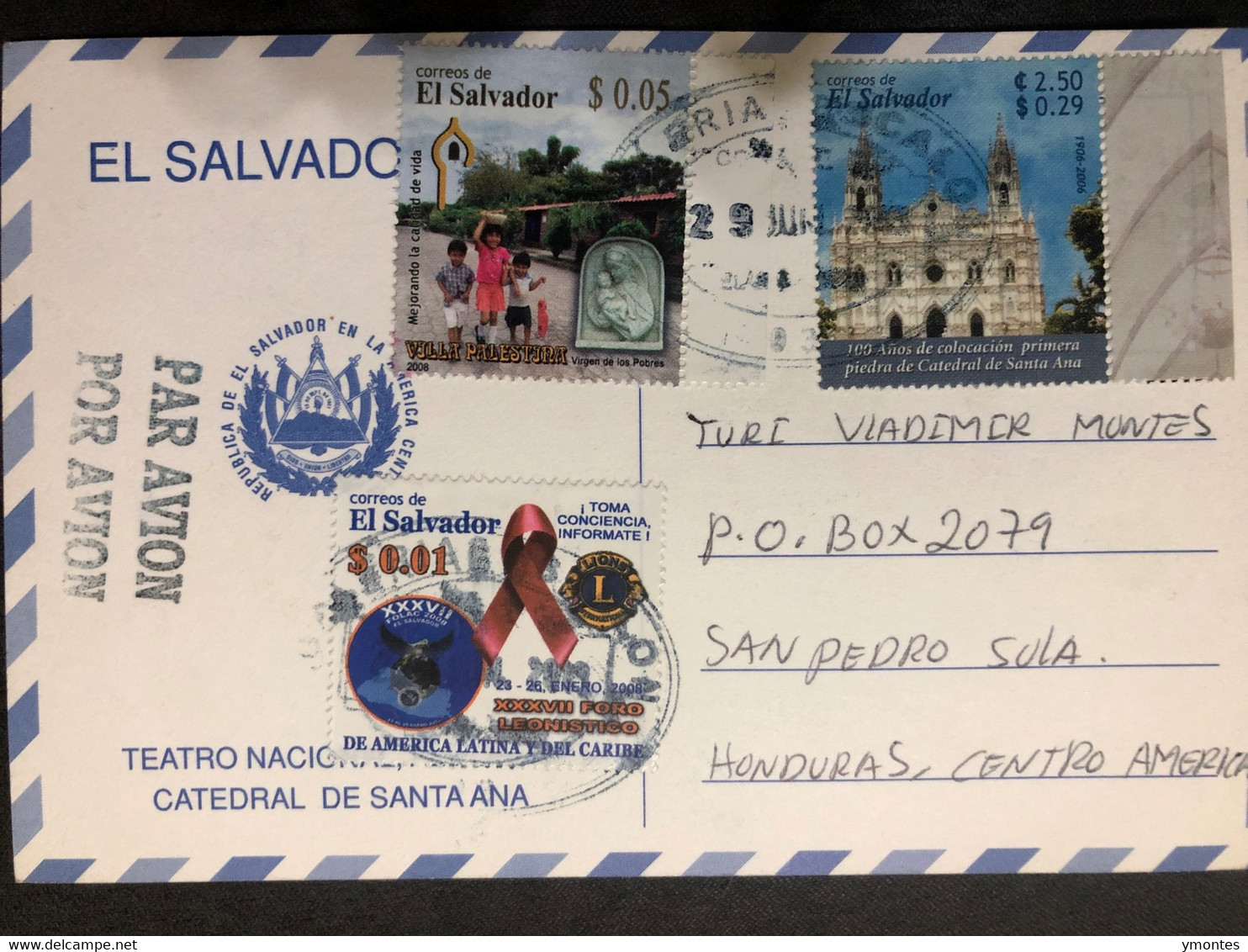 Postcard Santa Ana Church 2012 ( Santa Ana Church Stamps) - El Salvador