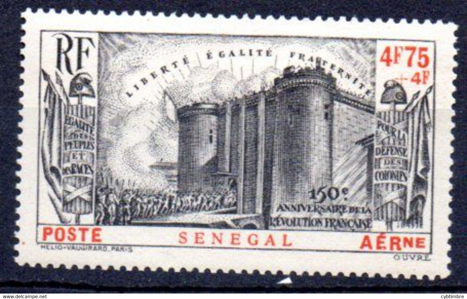 Sénégal: Yvert 12**, MNH; Bastille - Poste Aérienne