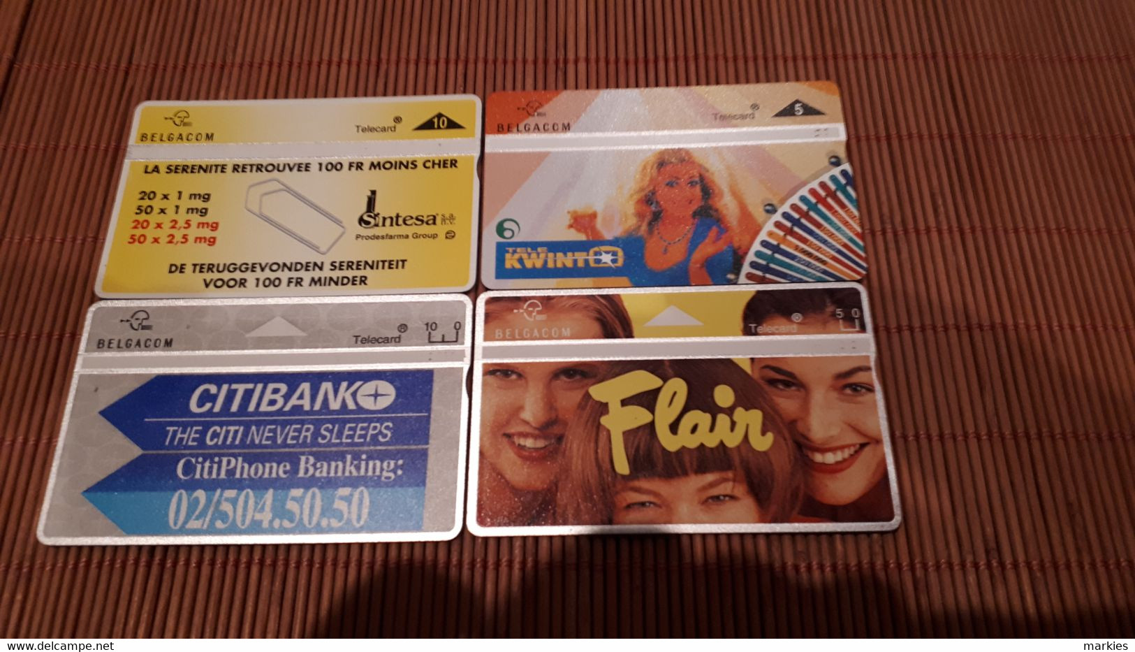 4  Private Phonecards Belgium Used Low Issue Rare - Sin Clasificación