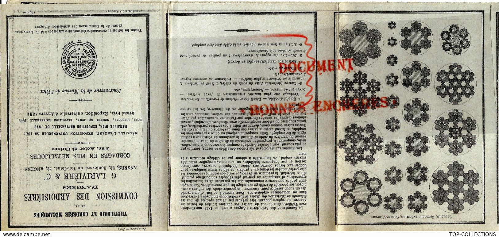 1899 COMMISSION DES ARDOISIERES  D ANGERS ARDOISES DALLES CORDERIE  TARIFS - 1800 – 1899