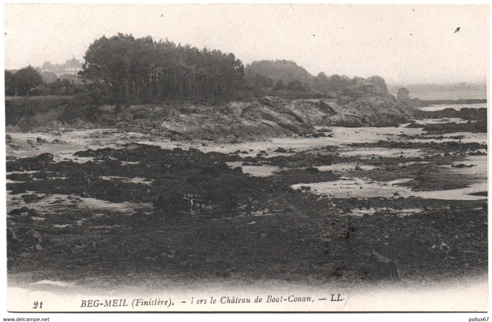 LOT 2 CPA DE BEG-MEIL  (FINISTERE)  VERS LA GREVE DE LANTECOST. VERS LE CHÂTEAU DE BOAT-CONAN - Beg Meil