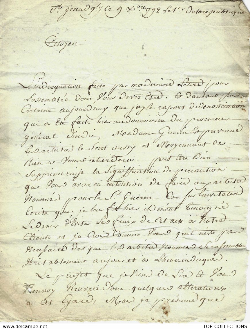 1792 LETTRE SIGNEE HOMME DE LOI Pour Château De Laléard  Charente Marit. St Hillaire De Villefranche  B.E.VOIR SCANS+HIS - Historische Documenten