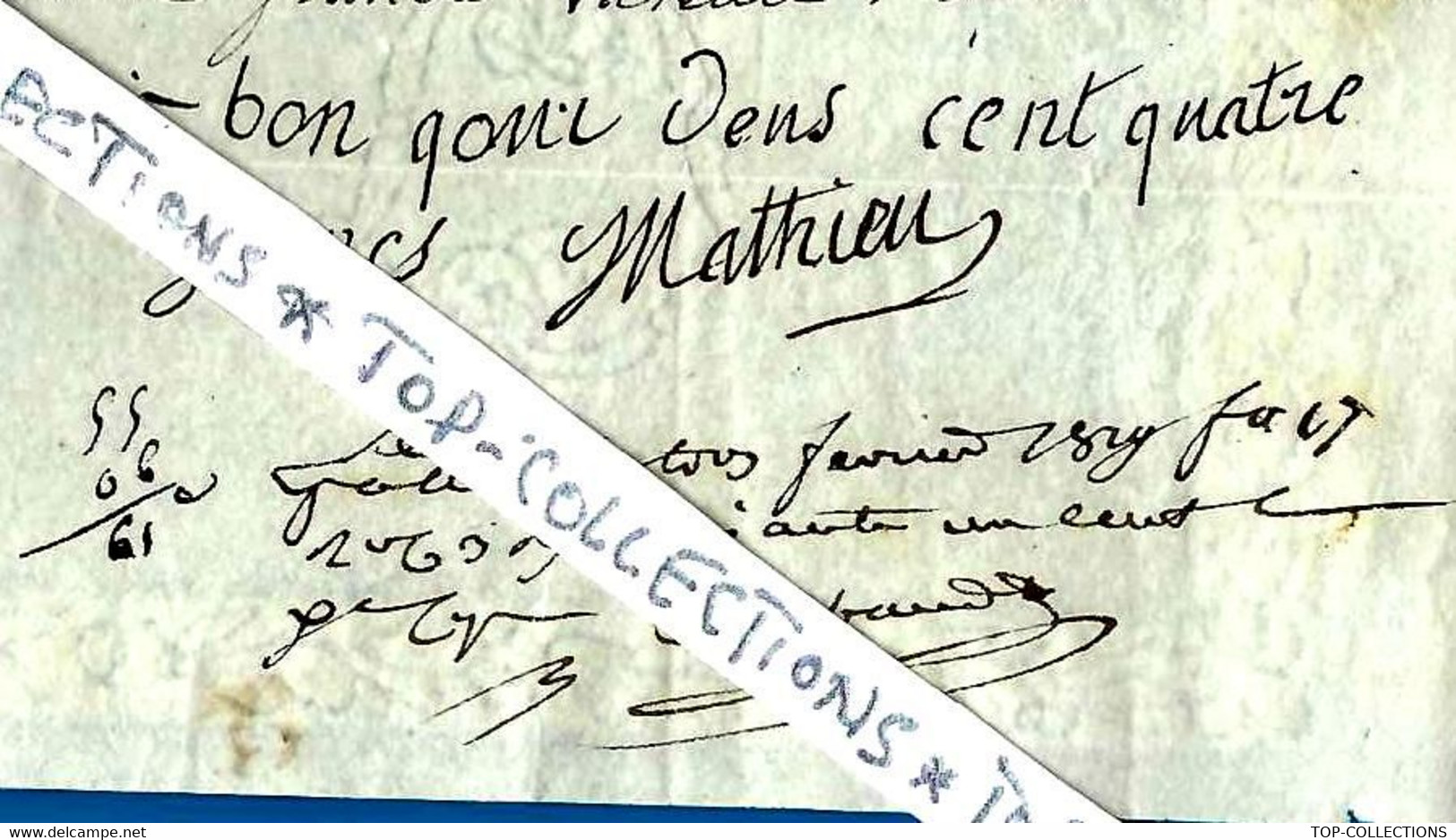 1817 LETTRE DE CHANGE SIGN. MATHIEU Pour MM. ANTOINE ROLAND BANQUE à NIMES VOIR SCANS - 1800 – 1899