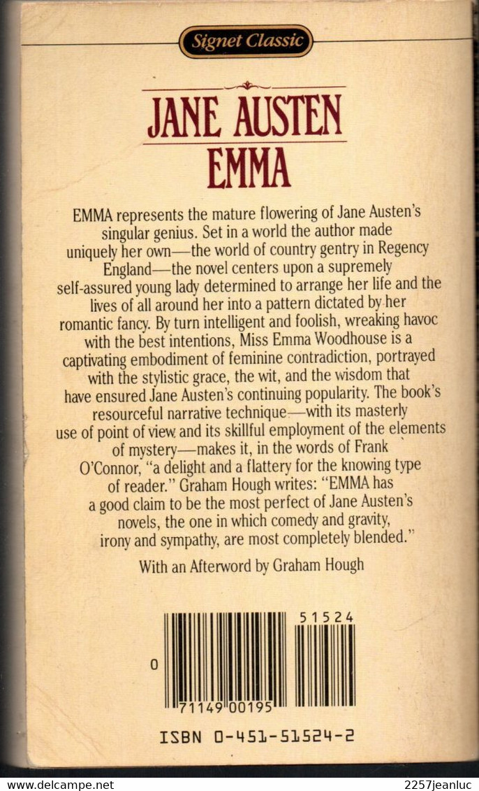 By Jane Austen *  Emma * Signet Classic * Bibliography Copyright 1980. - Klassik