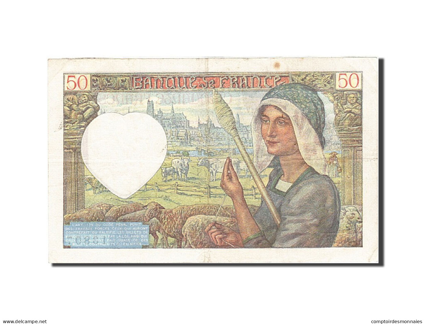 Billet, France, 50 Francs, 1941, 1941-10-02, TTB, Fayette:19.15, KM:93 - 50 F 1940-1942 ''Jacques Coeur''