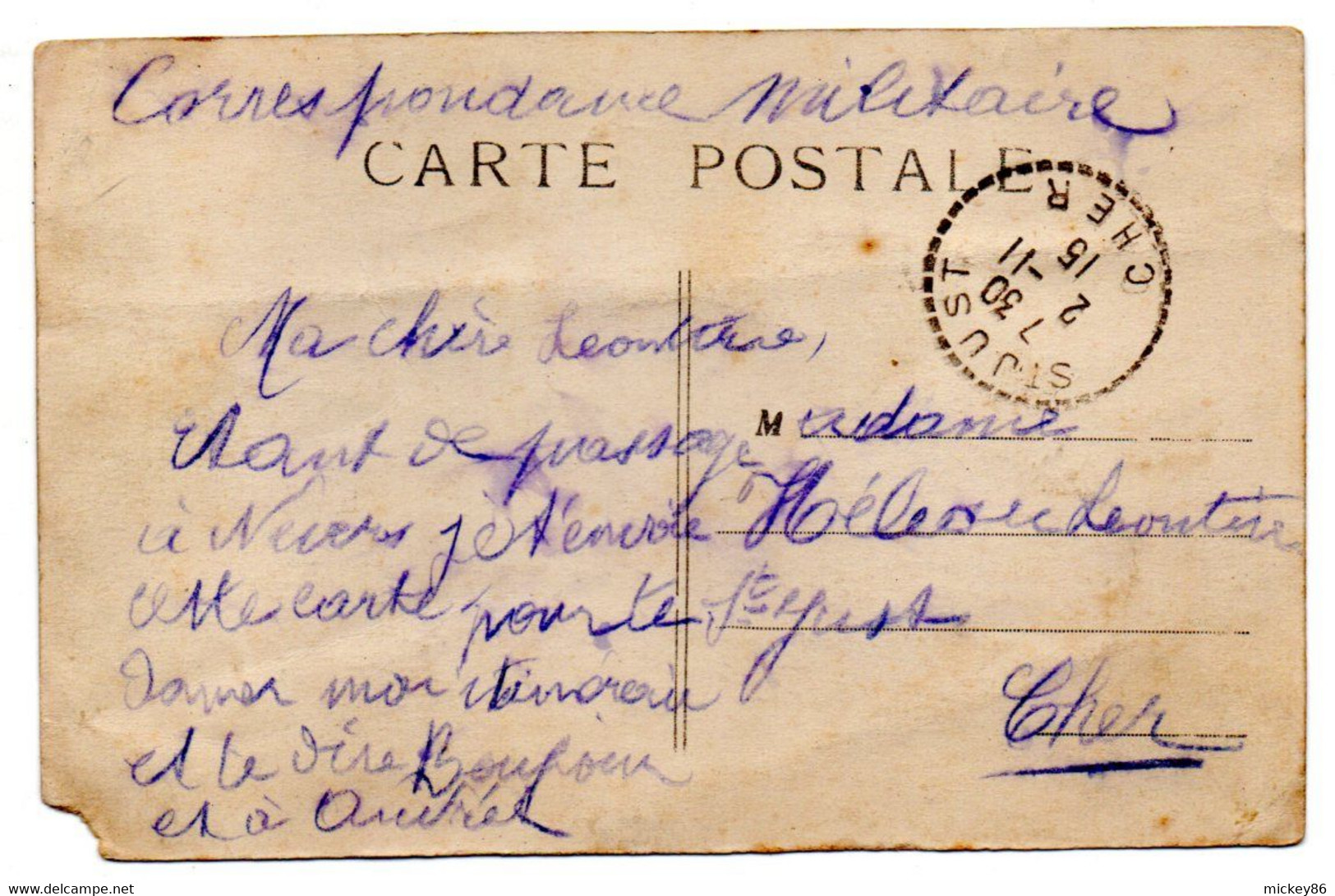 NEVERS --1915--Le Marché St Arigle  (animée) ..beau Cachet  ST  JUST --18...petit Manque En Bas à Droite.......à Saisir - Nevers