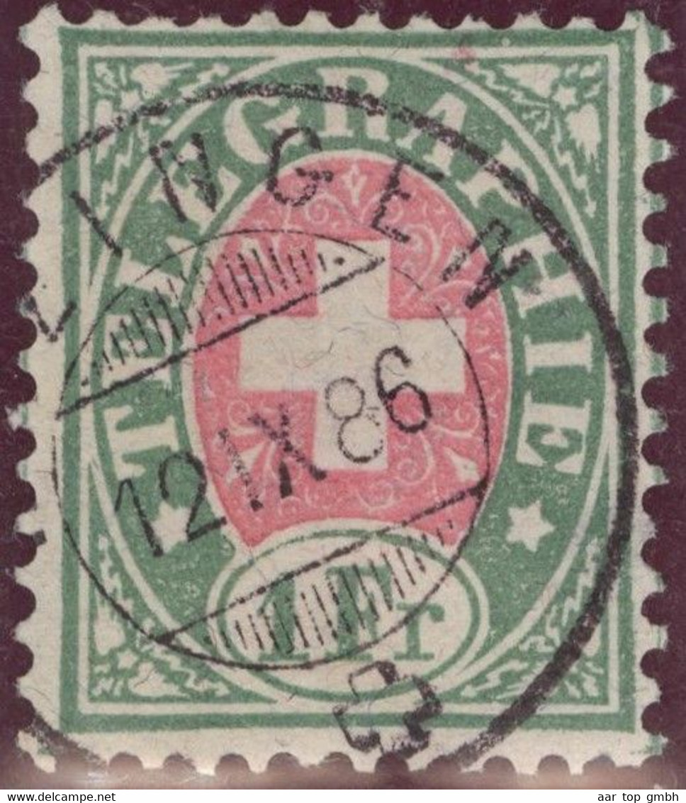Heimat GL Hätzingen 1886-09-12 Auf Telegraphen-Marke 1 Fr. Zu#17 - Telegrafo