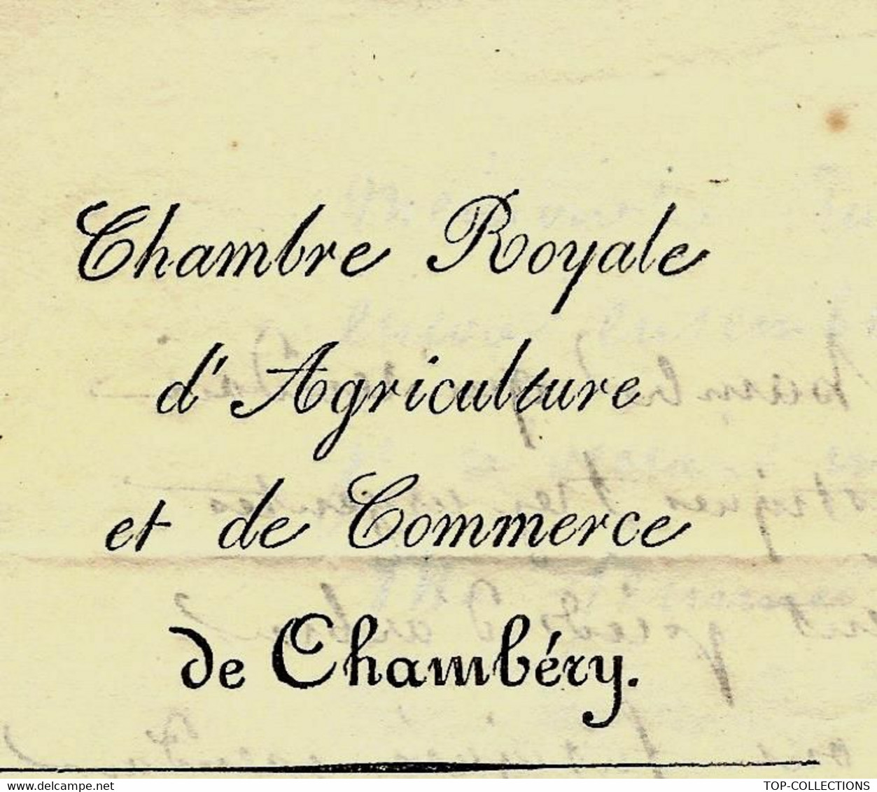 1832 Pays Sardes SAVOIE De CHAMBERY CHAMBRE ROYALE AGRICULTURE ET COMMERCE  Despine Directeur Des Mines - Historical Documents